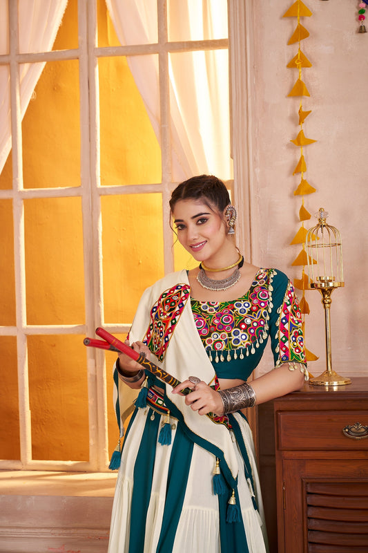 Multi Color Viscose Cotton Multi Color Navratri Lehenga Choli