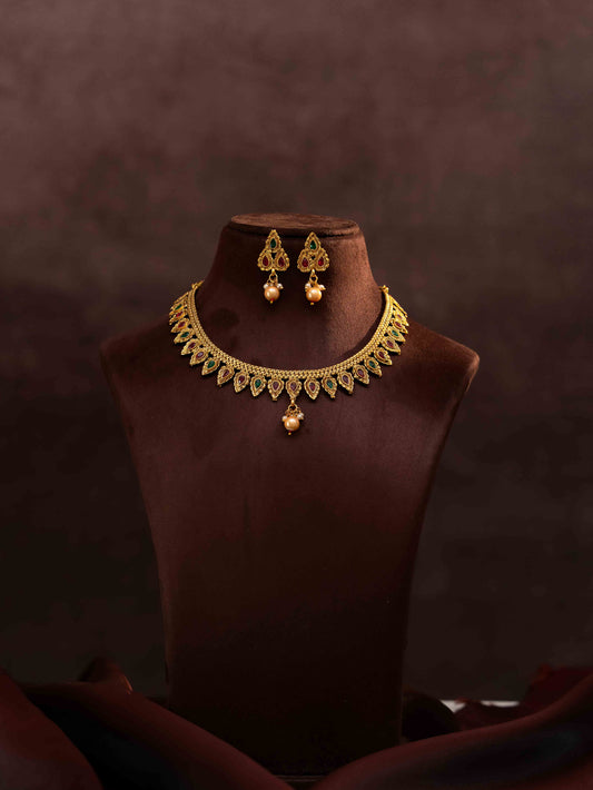 Rohini Gold look necklace set