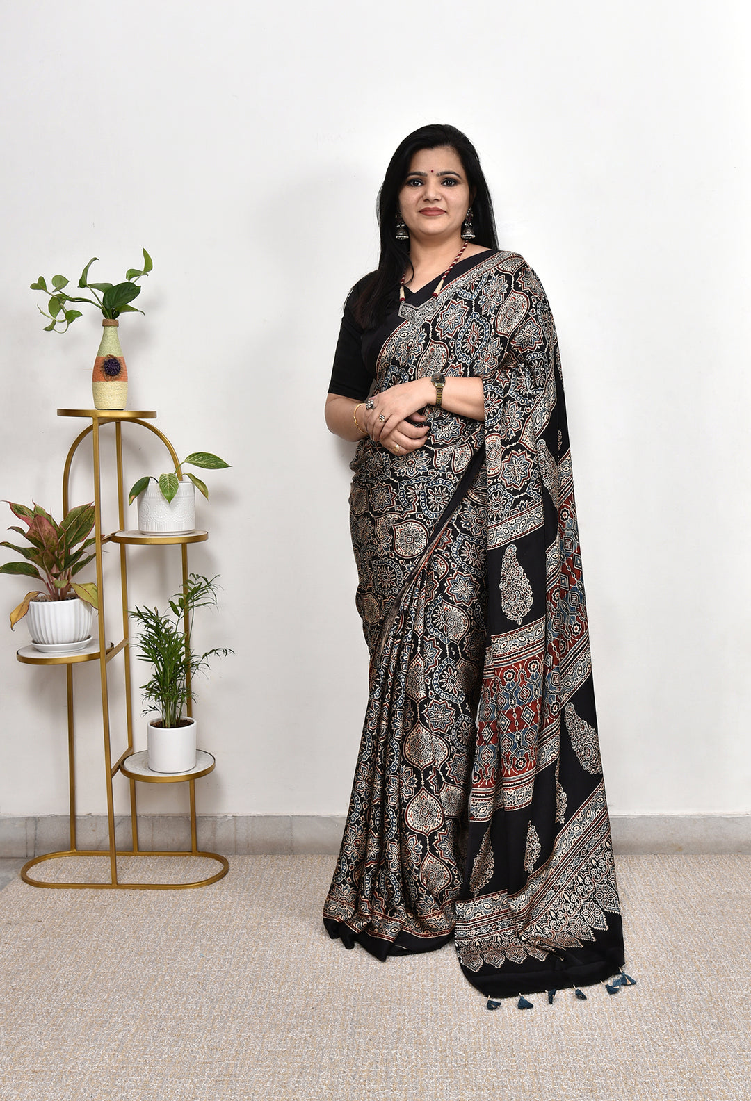Ajrakh Saree