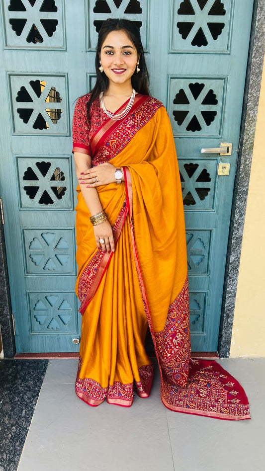 Musterd Soft Mul Mul Cotton Silk Kalamkari Prints Saree