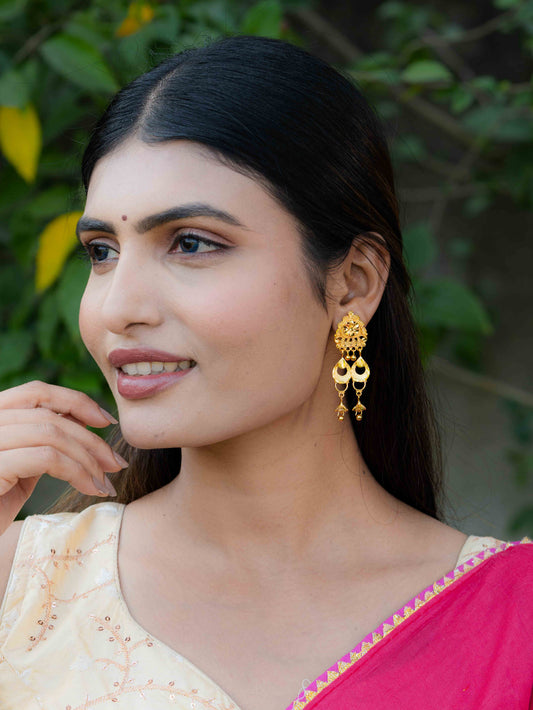 Rajeshwari Long Gold Earrings