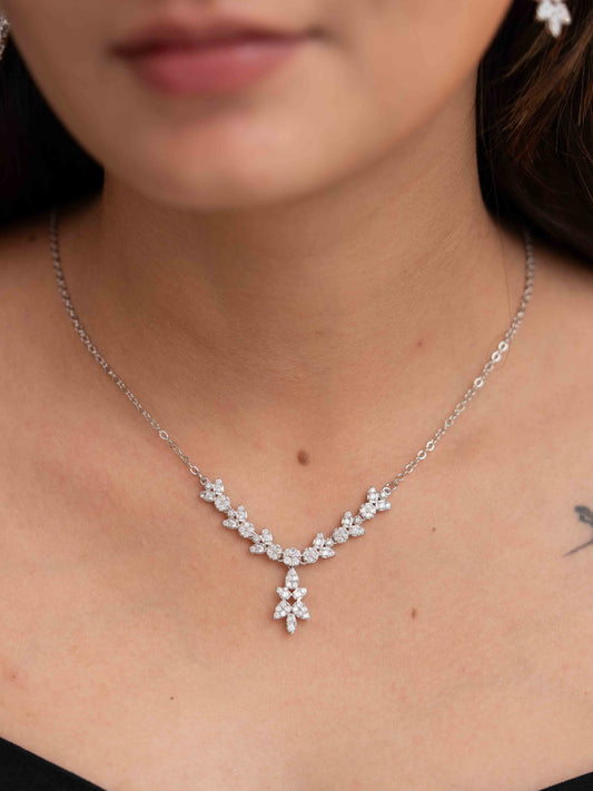 Alya Silver Necklace Set