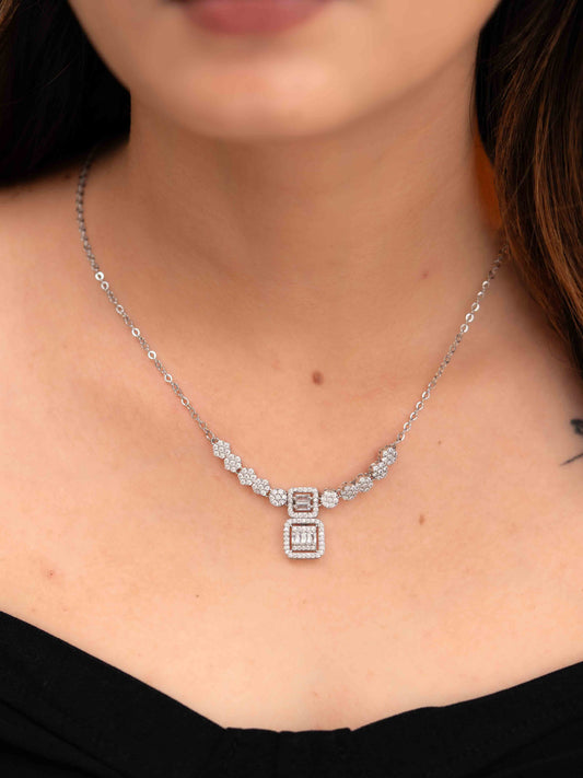Reya Silver Necklace Set