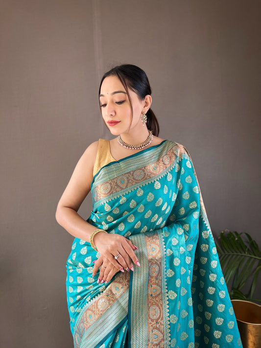 Rama Soft Silk Rich Pallu Woven Saree