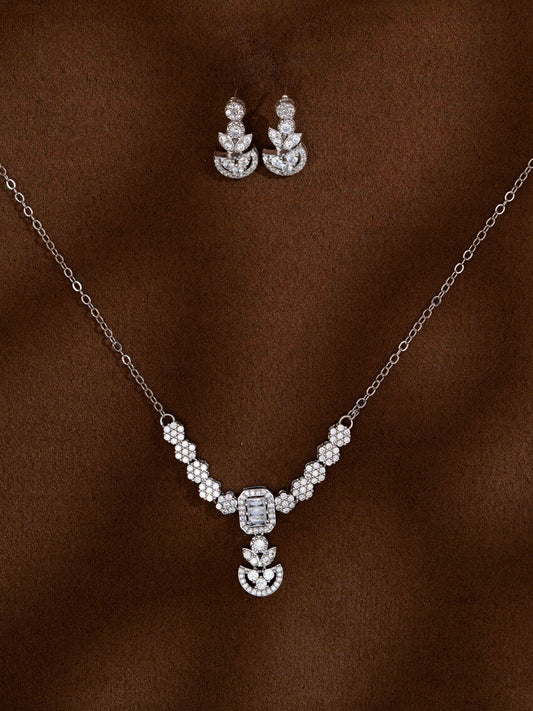 Suman Silver Necklace Set