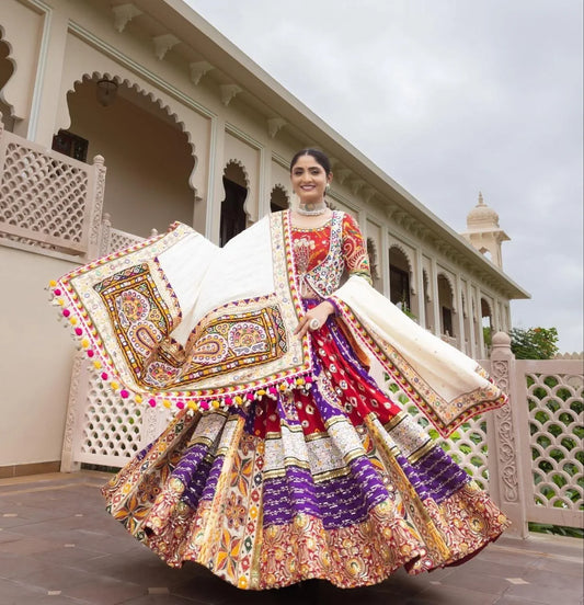 Multicolor Premium Elegant Mirror Work Lehenga Choli with Designer Dupatta for Festive Ethnic Wear for Women