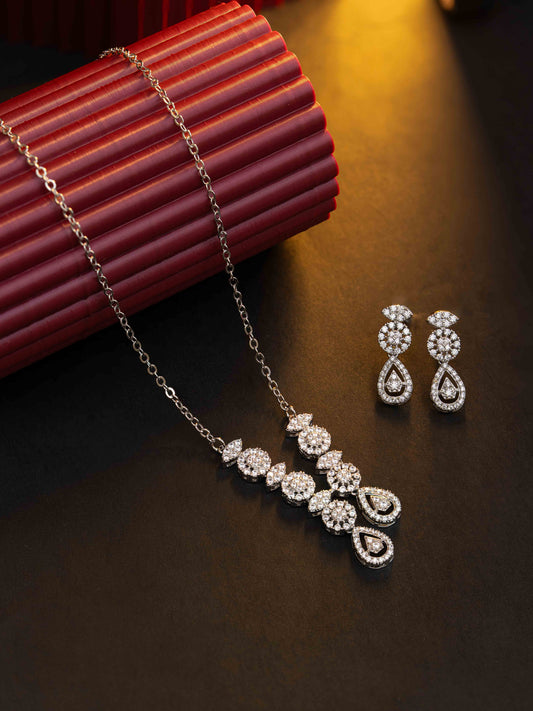 Glow Silver Necklace Set