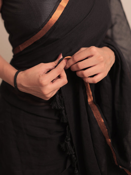 Komal Saree Blouse Set [Black]