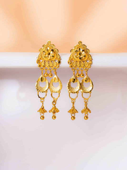 Rajeshwari Long Gold Earrings