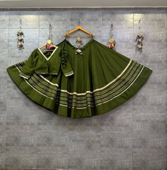 Navratri Chaniya Choli - Rayon Cotton with Heavy Gota Patti Work & Lining  with Canvas