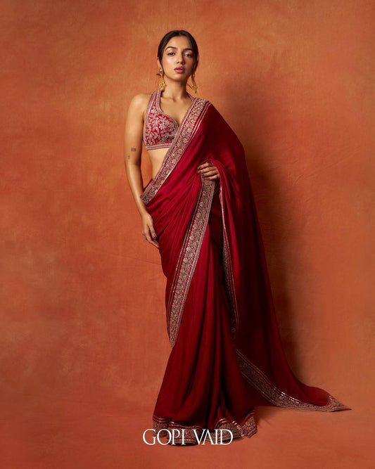 Dark Pink Rangoli Silk  Beautiful Sequence Embroidery Work Saree