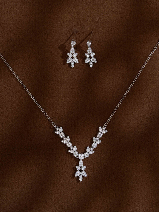 Alya Silver  Necklace Set
