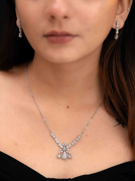 Zeni Silver Necklace Set