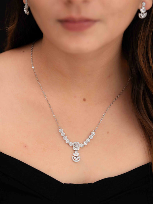 Suman  Silver Necklace Set
