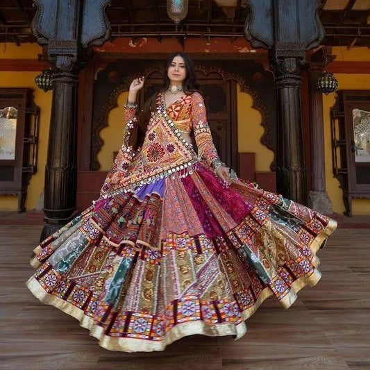 Multicolor Premium Elegant Mirror Work Lehenga Choli with Designer Dupatta for Festive Ethnic Wear for Women