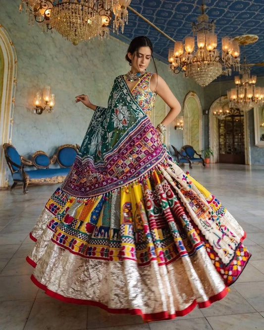 Multicolor Premium Elegant Mirror Work Lehenga Choli with Designer Dupatta for Festive Ethnic Wear for Women