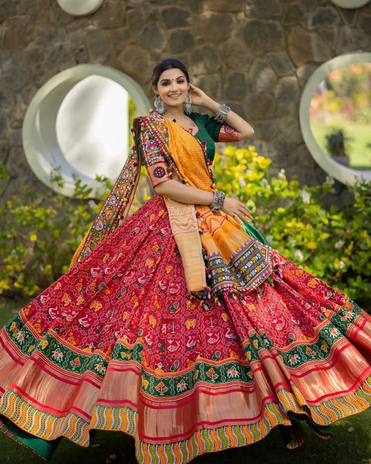 Multicolor Graceful Mirror Work Lehenga Choli with Designer Dupatta for Festive Ethnic Wear for Women