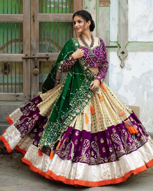 Multicolor Premium Elegant Mirror Work Lehenga Choli with Designer Dupatta for Festive Ethnic Wear for Women