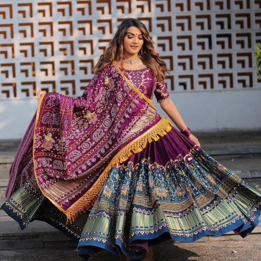 Multicolor Graceful Mirror Work Lehenga Choli with Designer Dupatta for Festive Ethnic Wear for Women