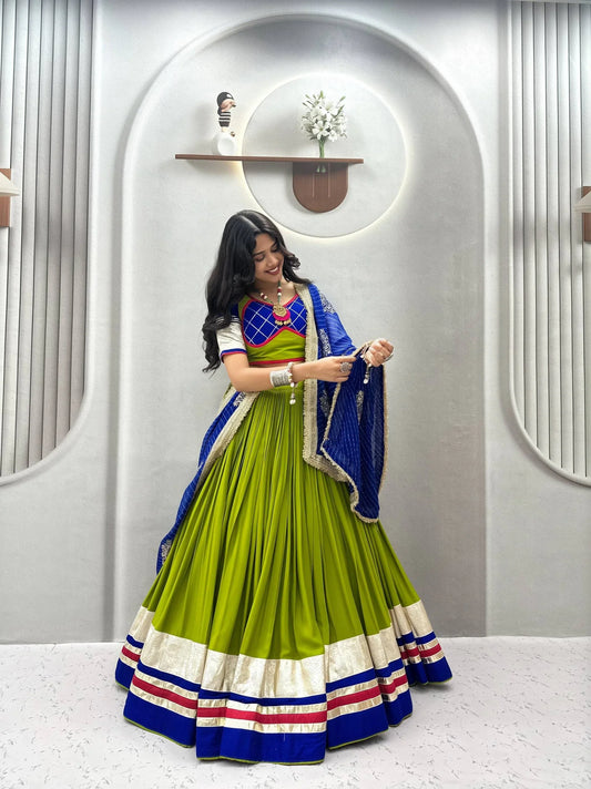 Women’s Pure Cotton Garba Flared Lehenga Choli
